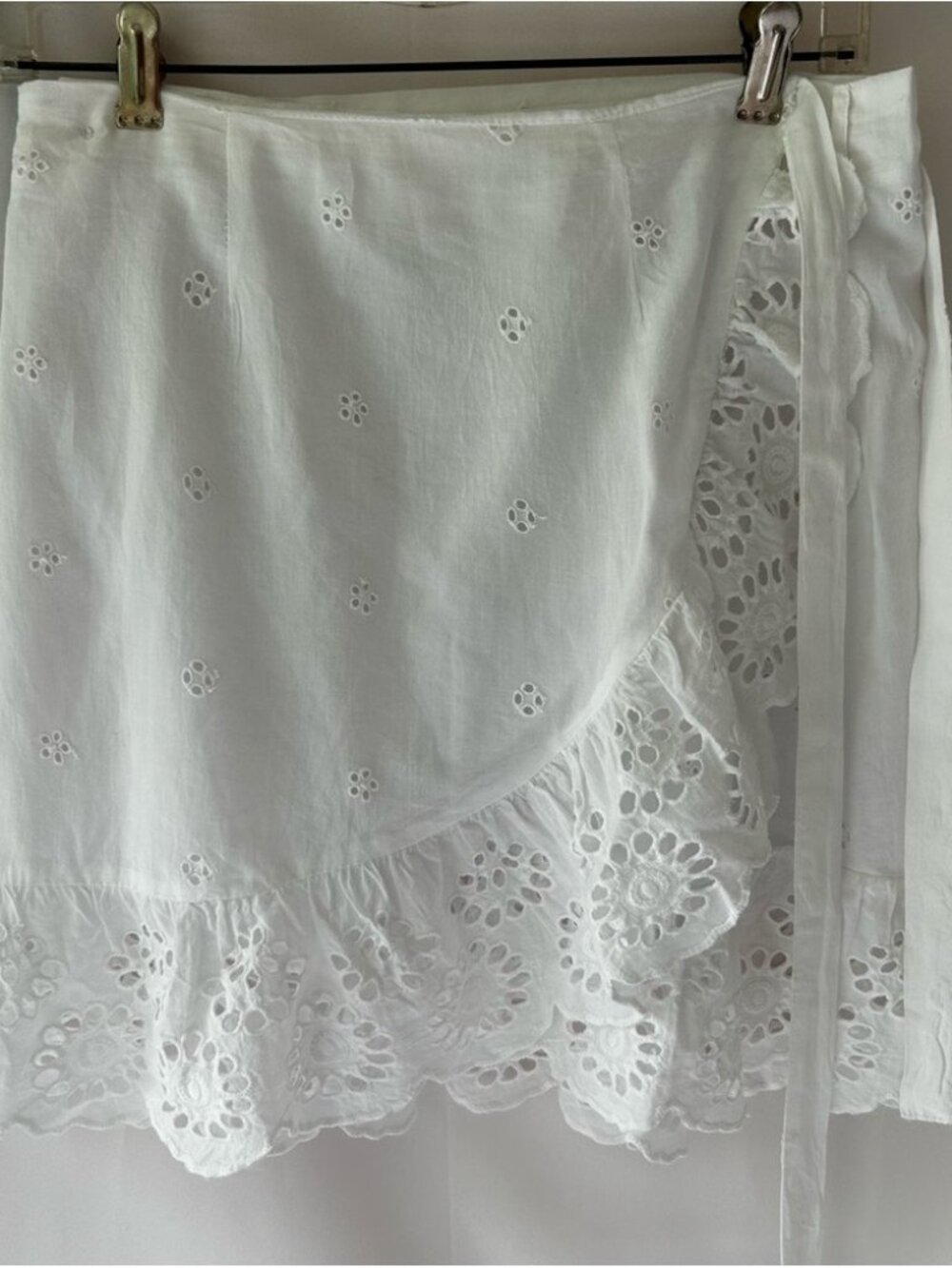 Mini Wrap Skirt with Ruffled Tie Front